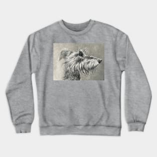 Grey Scruffy Lurcher Crewneck Sweatshirt